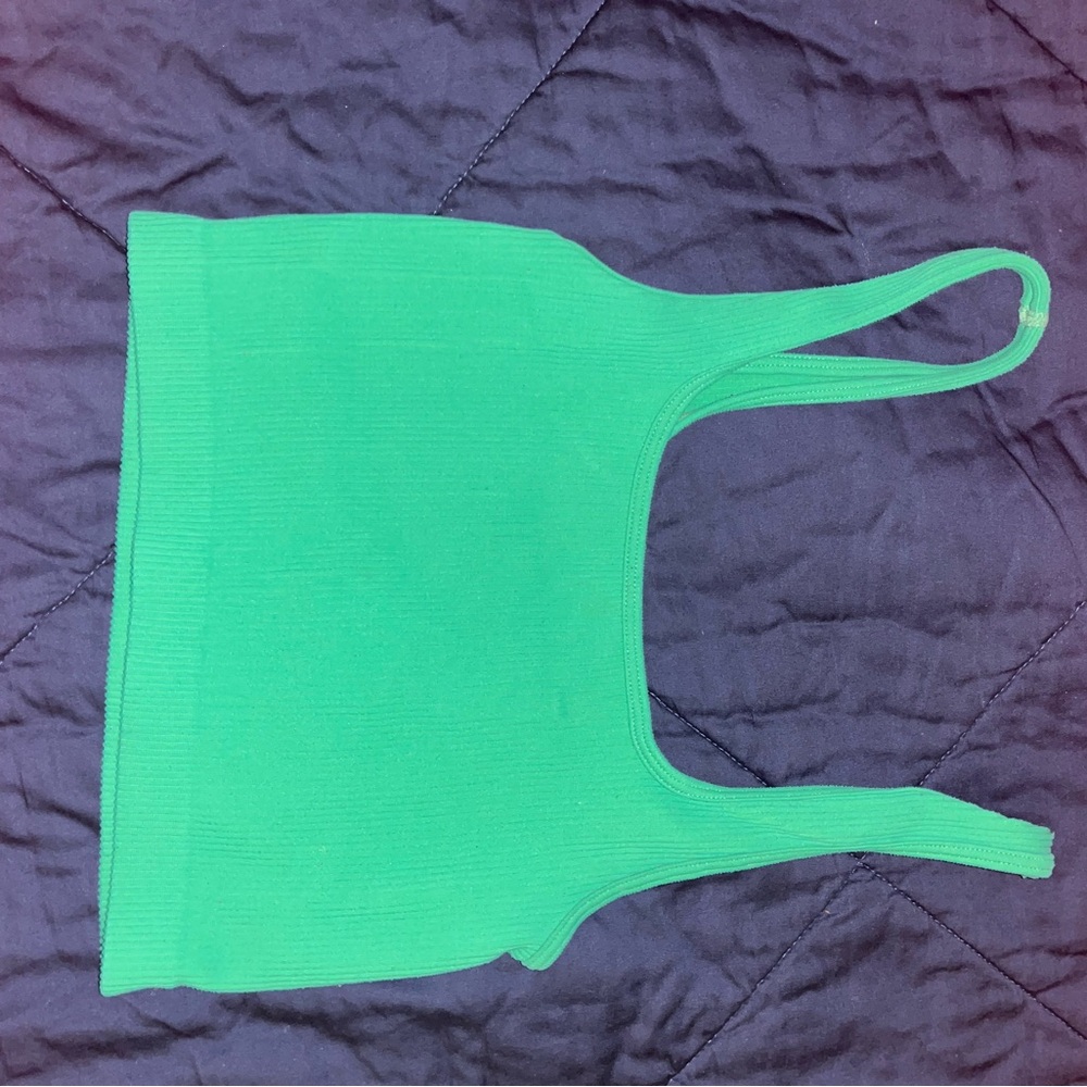 Zara Bright Green Ribbed Tank Top
